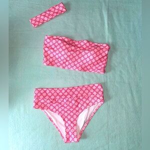 Matching Swimsuit Bikini Set and Headband NEW